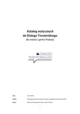 ZARYS MANDATU NEGOCJACYJNEGO Samorządu Województwa Pomorskiego Zintegrowanego Porozumienia Terytorialnego