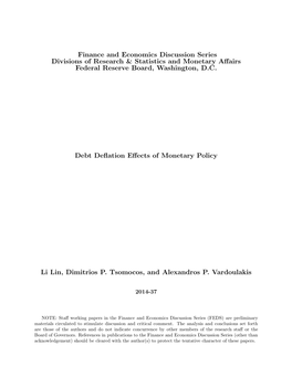 Debt Deflation Effects of Monetary Policy