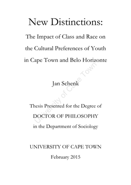 The Impact of Class and Race on the Cultural Preferences of Youth in Cape Town and Belo Horizonte