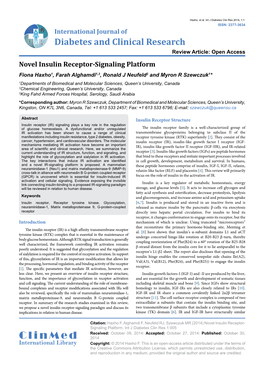 Novel Insulin Receptor-Signaling Platform