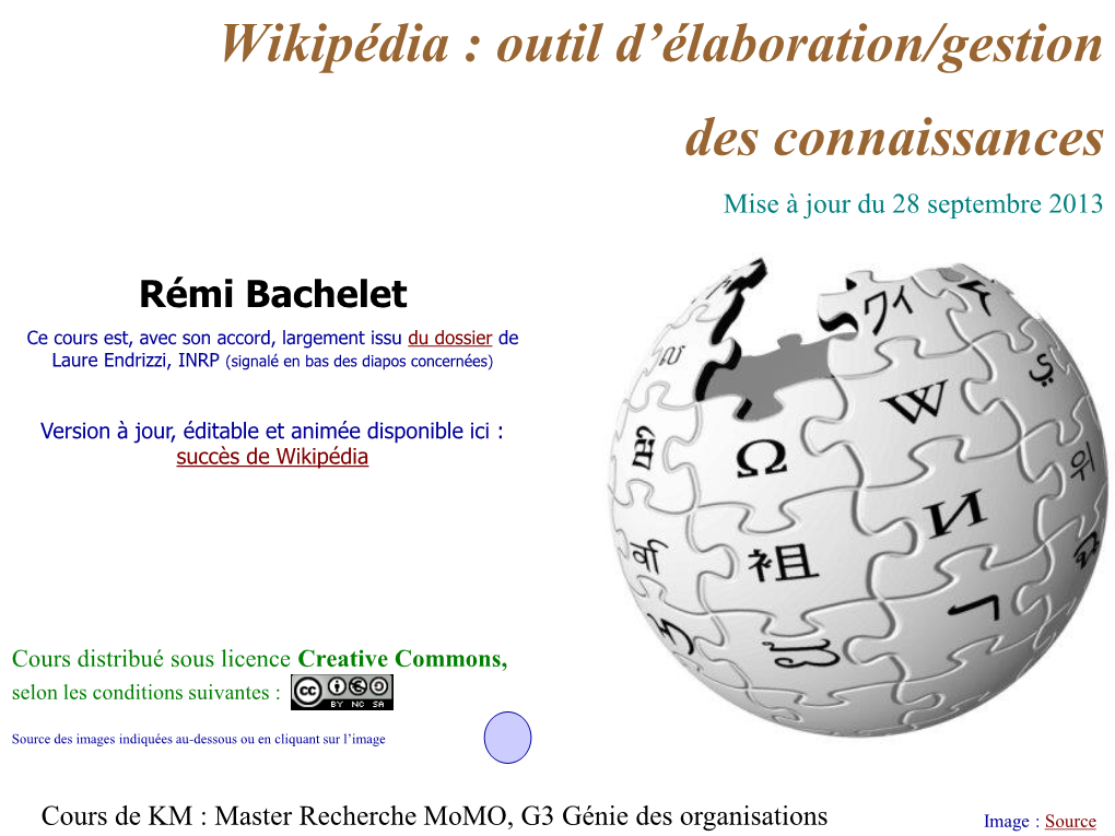Wikipédia : Outil D'élaboration/Gestion Des Connaissances