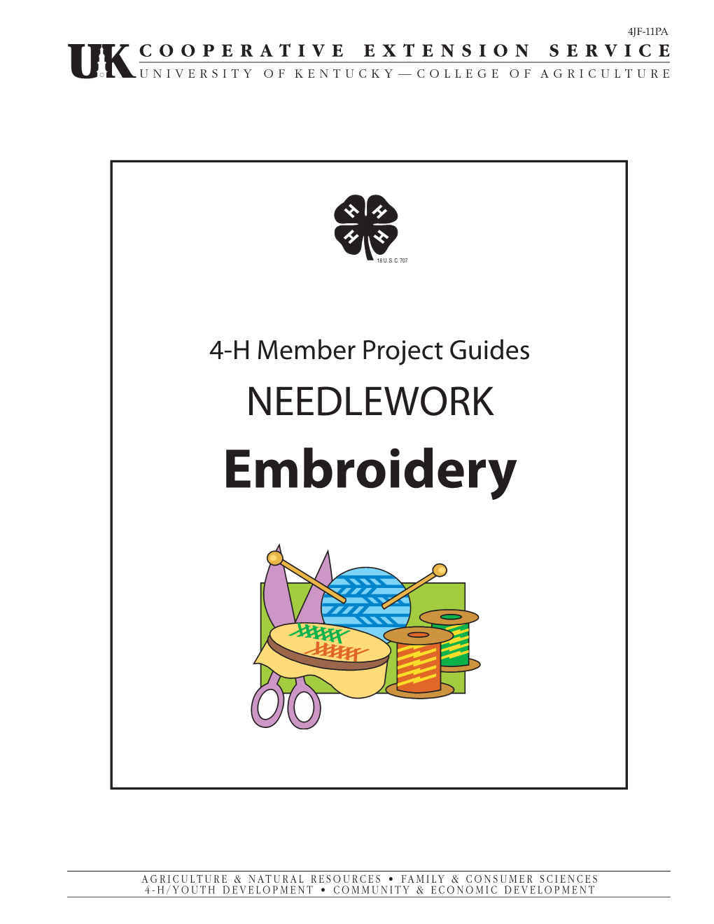 4JF11PA: 4-H Member Project Guides, Needlework, Embroidery