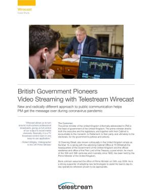 British Government Pioneers Video Streaming with Telestream Wirecast
