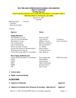 March 11, 2021 Tri-Cities MPO Policy Committee Agenda Page | 1 TRI