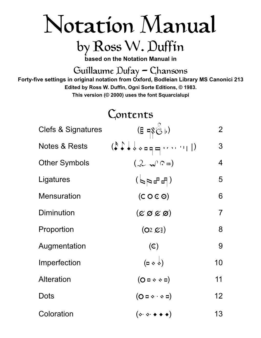 Notation Manual by Ross W