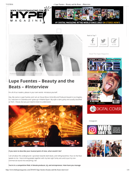 Lupe Fuentes – Beauty and the Beats – #Interview