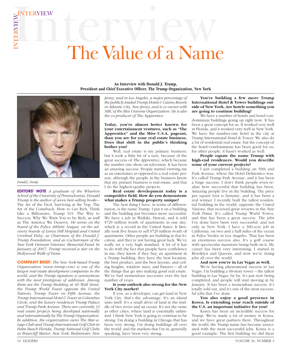 The Value of a Name