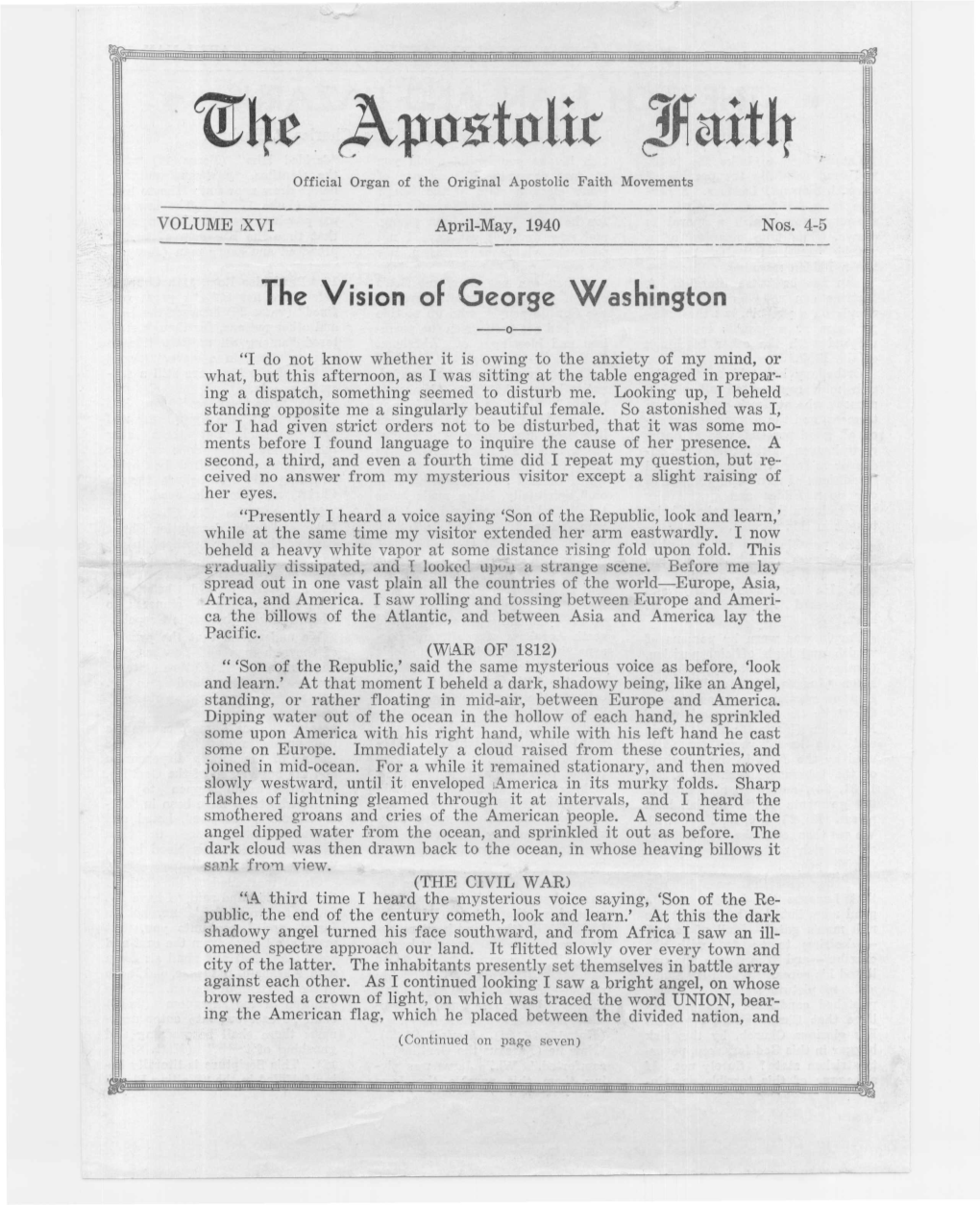 The Vision of George Washington