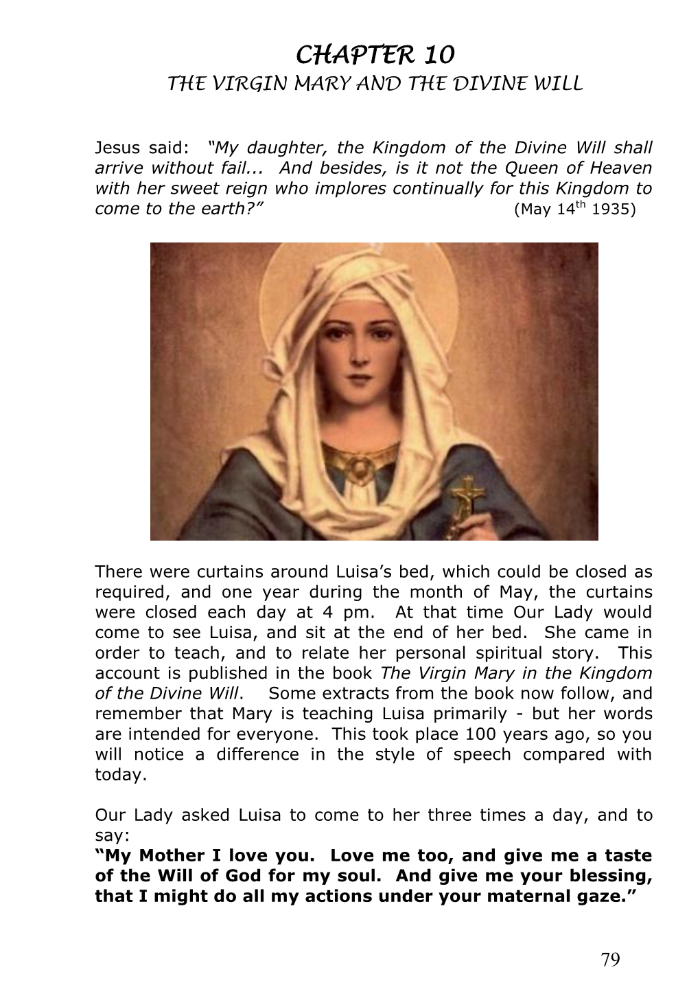 Chapter 10 the Virgin Mary and the Divine Will