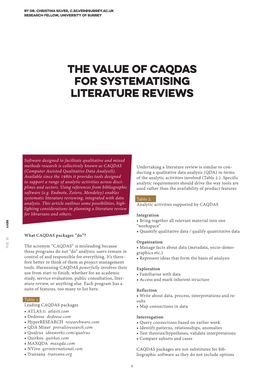 The Value of CAQDAS for Systematising Literature Reviews