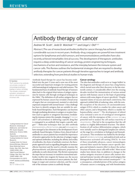 Antibody Therapy of Cancer
