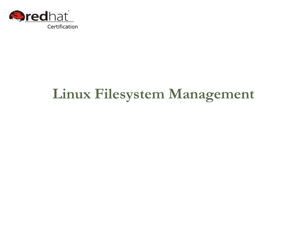 02 Linux Filesystem Management