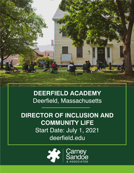 DEERFIELD ACADEMY Deerfield, Massachusetts