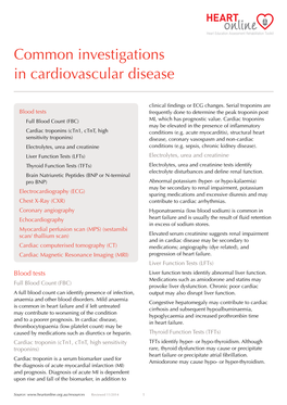 Investigations in Cardiovascular Disease