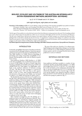 Biology, Ecology and Voltinism of the Australian Spongillafly Sisyra Pedderensis Smithers (Neuroptera: Sisyridae)