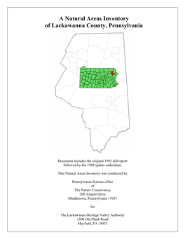 A Natural Areas Inventory of Lackawanna County, Pennsylvania