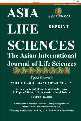 The Asian International Journal of Life Sciences