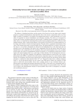 Relationship Between Defect Density and Charge Carrier Transport in Amorphous and Microcrystalline Silicon