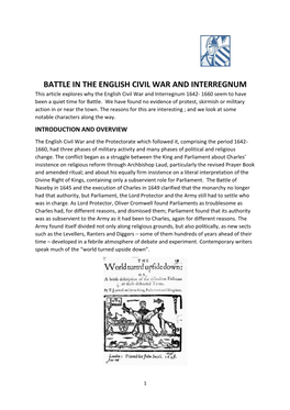 1.2 Battle in the English Civil War and Interregnum