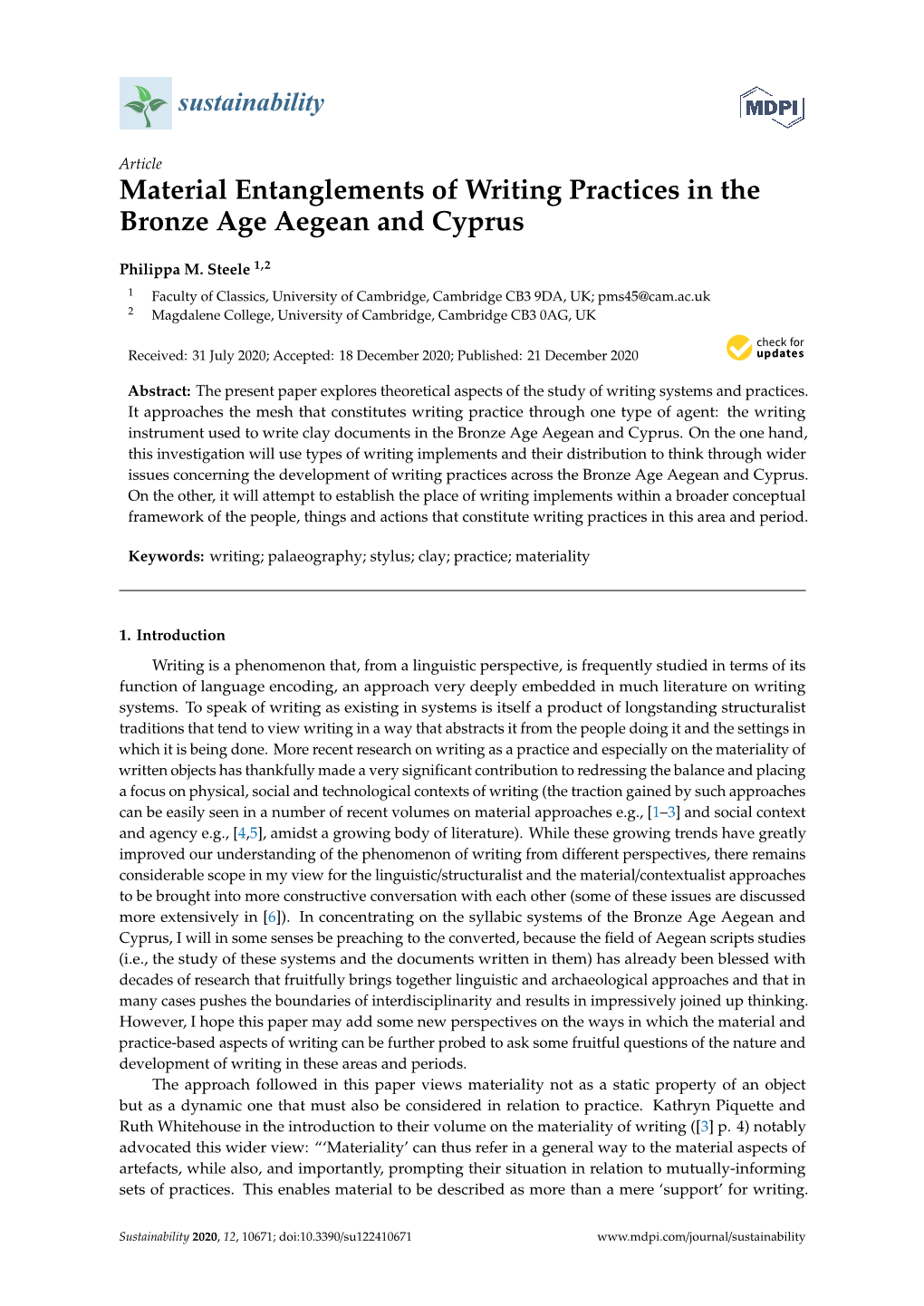 Material Entanglements of Writing Practices in the Bronze Age Aegean and Cyprus