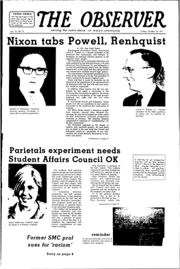 Nixon Tabs Powell, Renhquist (C) 1971 New York Times Washington--President Nixon Nominated Lewis F