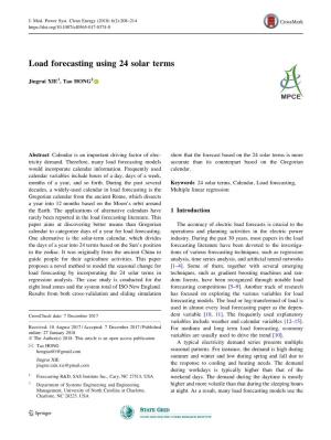 Load Forecasting Using 24 Solar Terms