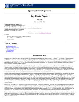 Jay Cooke Papers
