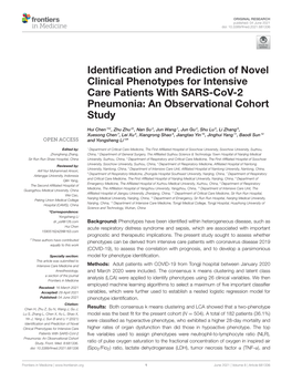 Identification and Prediction of Novel Clinical Phenotypes for Intensive Care Patients with SARS-Cov-2 Pneumonia