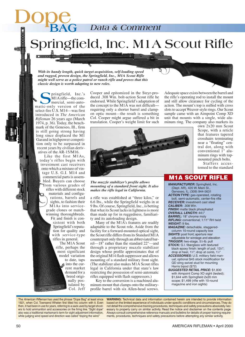 Download AR Dope Bag April 2000: Springfield M1A Scout Rifle / Baikal