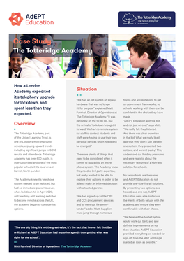 Case Study the Totteridge Academy