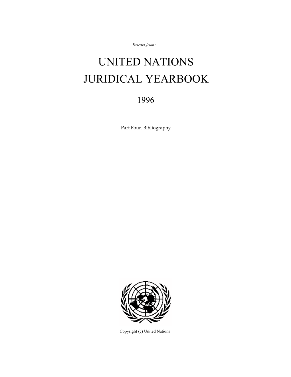 United Nations Juridical Yearbook, 1996