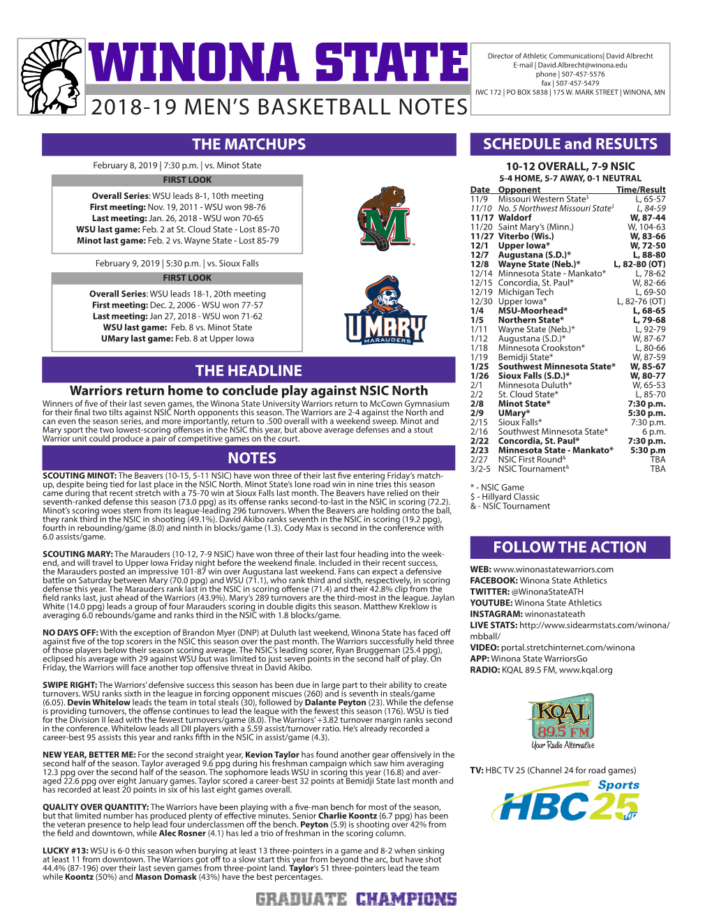 Winona State Men’S Basketball 1