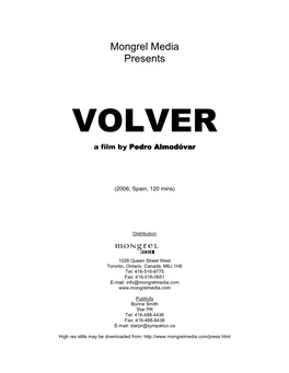 VOLVER a Film by Pedro Almodóvar