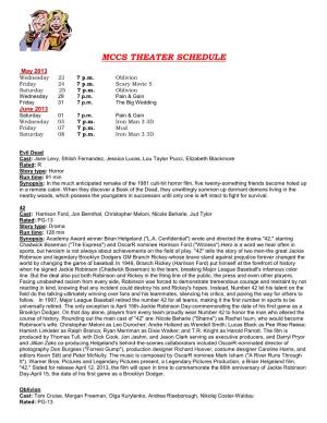Mccs Theater Schedule