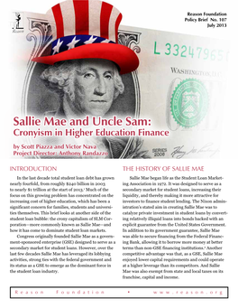 Sallie Mae and Uncle Sam: Cronyism in Higher Education Finance