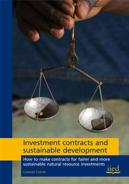 Investment Contracts and Sustainable Development