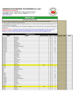 2020 Ecuagenera Orchid Plant List, PDF Format