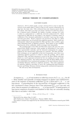 Hodge Theory in Combinatorics