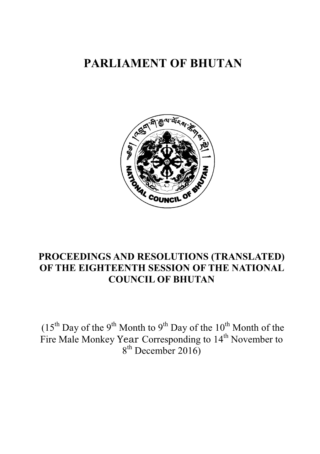 Rules of Procedure of the National Assembly Of