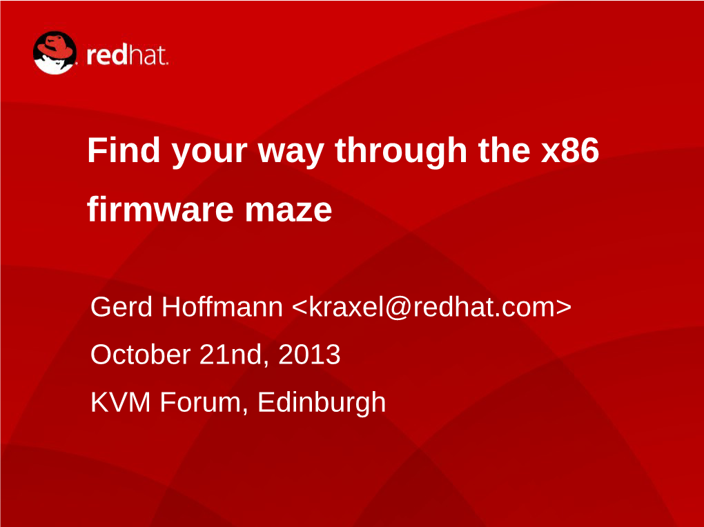 Find Your Way Through the X86 Firmware Maze