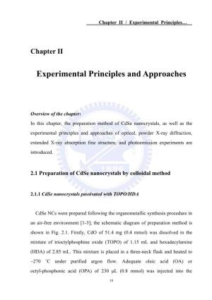 Chapter II / Experimental Principles…