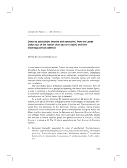 From the Lower Cretaceous of the Iberian Chain (Eastern Spain) and Their Biostratigraphical Potential