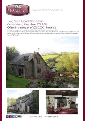 Tyn Y Vron, Newcastle-On-Clun, Craven Arms