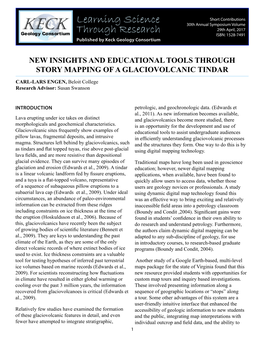 New Insights and Educational Tools Through Story Mapping of a Glaciovolcanic Tindar