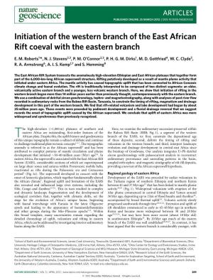 Initiation of the Western Branch of the East African Rift Coeval with the Eastern Branch