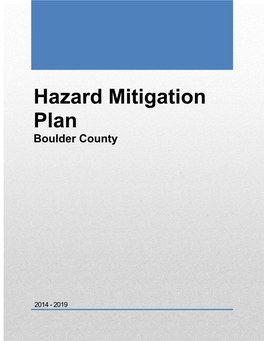 2016 Boulder County Hazard Mitigation Plan