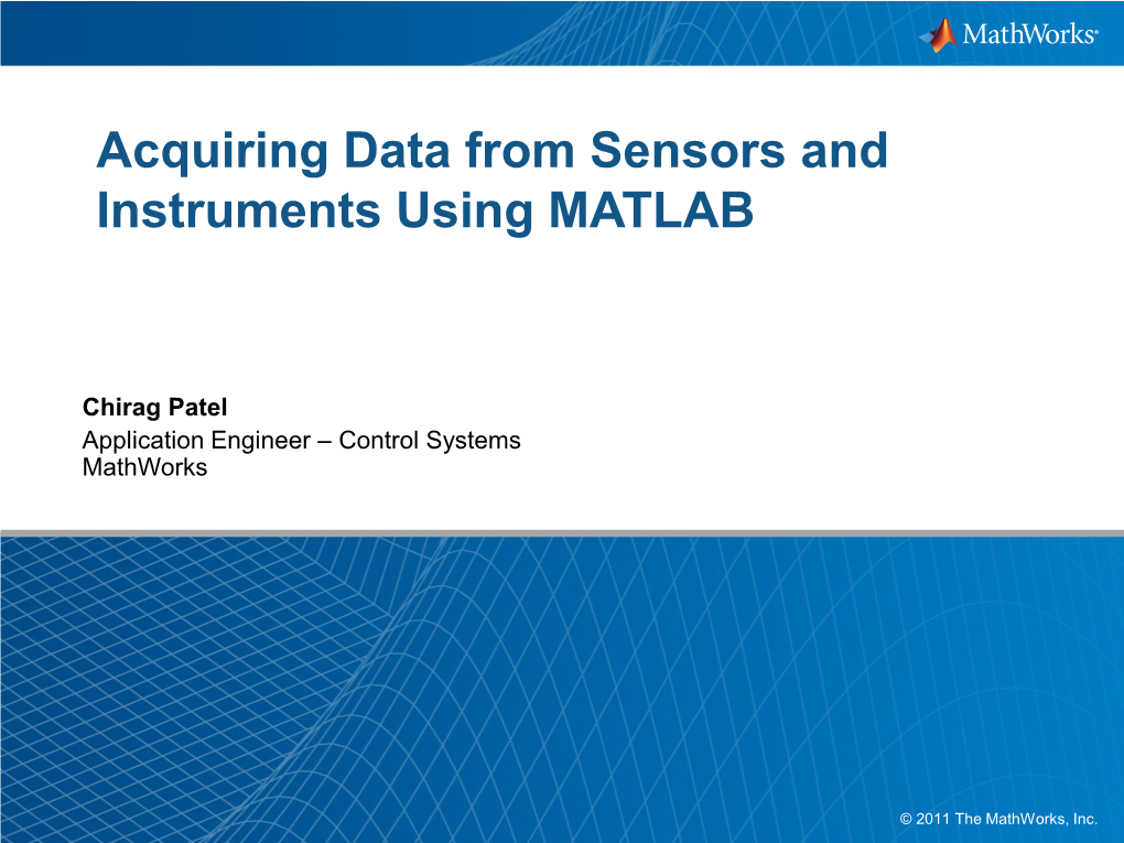 Acquiring Data from Sensors and Instruments Using MATLAB