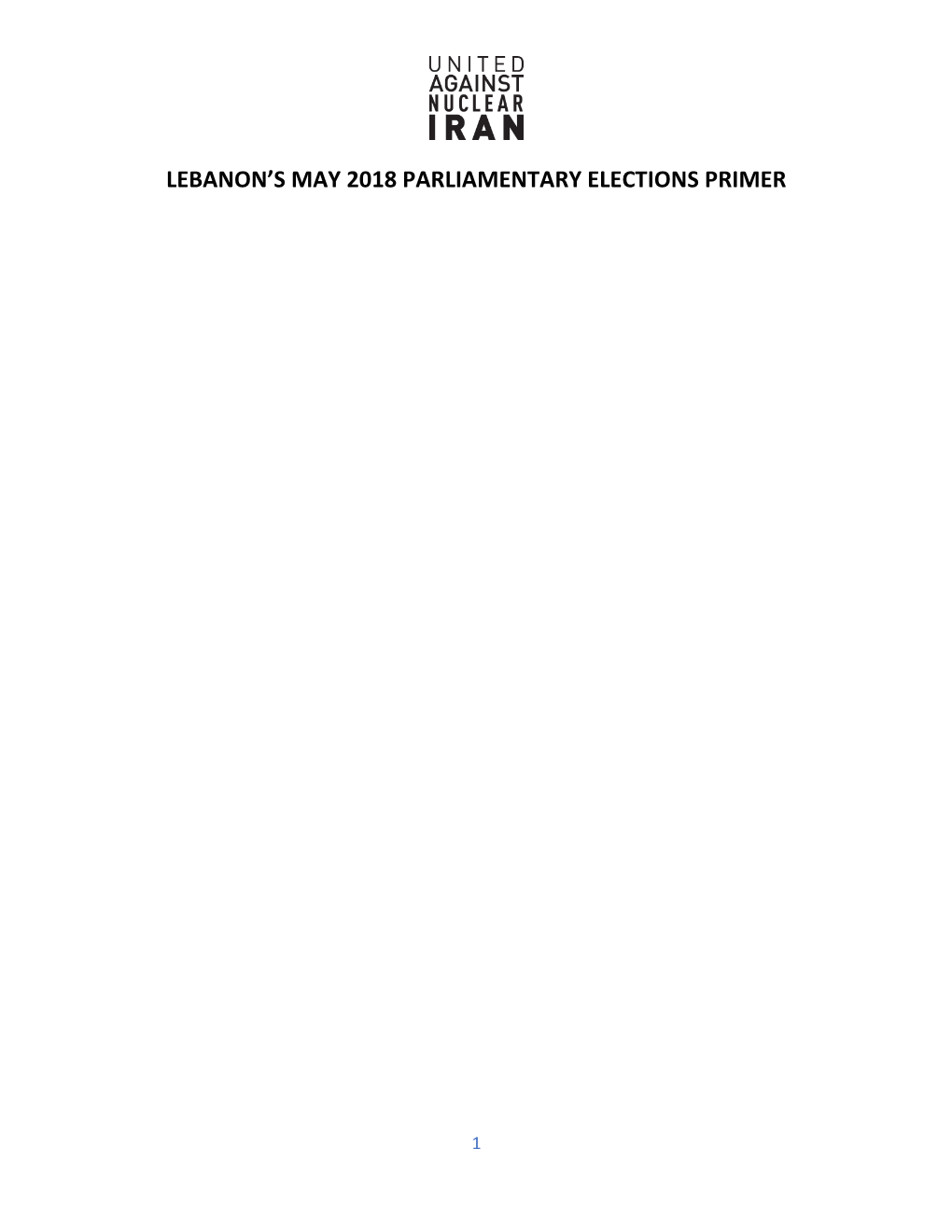 Lebanon's May 2018 Parliamentary Elections Primer