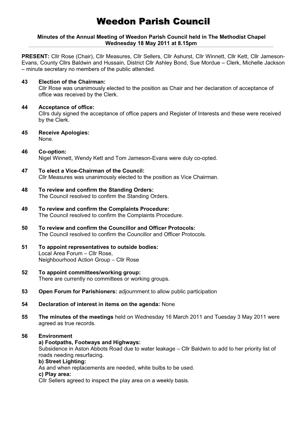 North Marston Parish Council s1