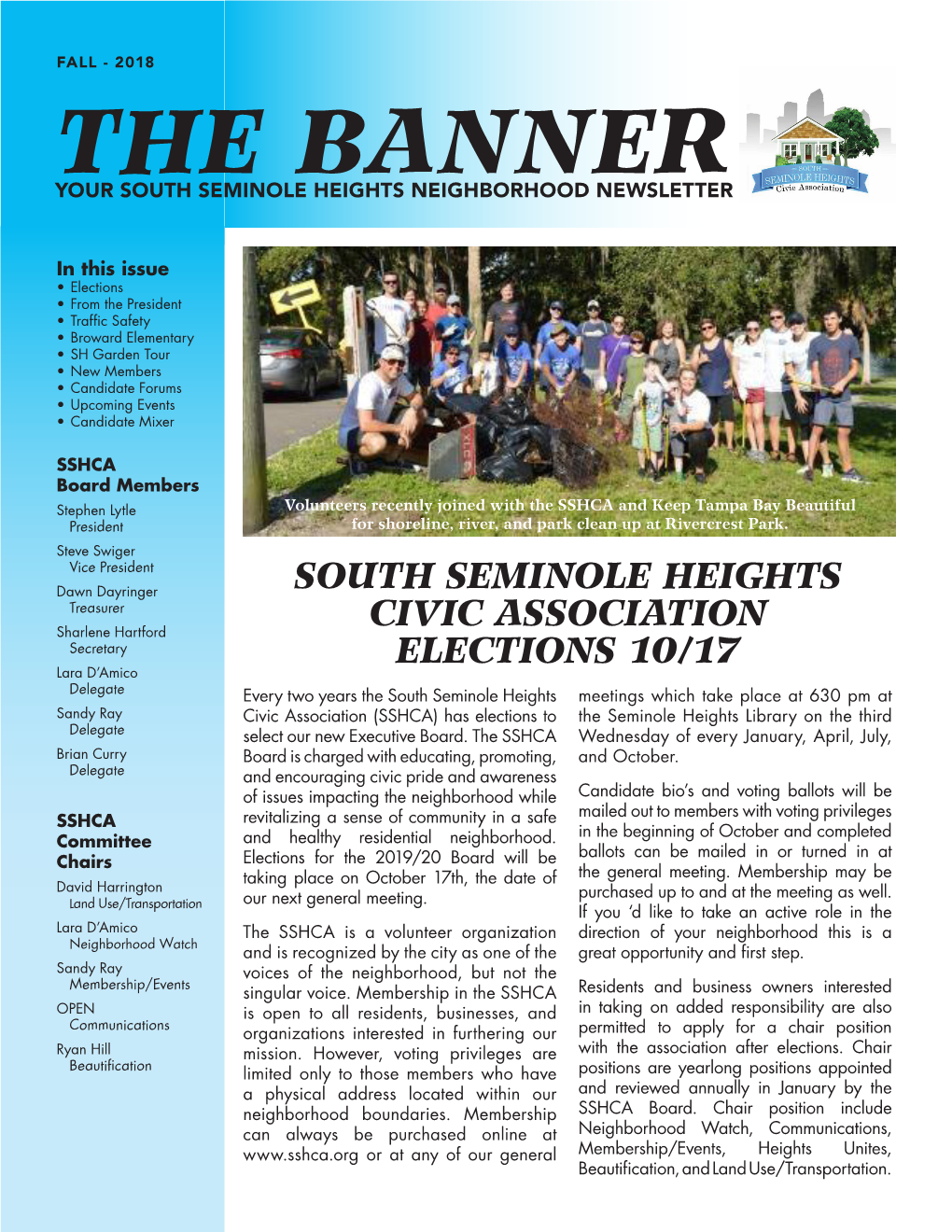 The Banner Your South Seminole Heights Neighborhood Newsletter